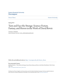 Science-Fiction, Fantasy, and Horror in the Work of David Bowie Victoria L