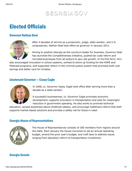 Elected Officials | Georgia.Gov