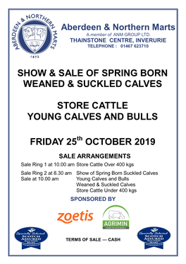 Show & Sale of Spring Born Weaned & Suckled Calves