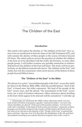 The Children of the East