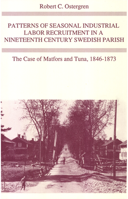 Robert C. Östergren PATTERNS of SEASONAL INDUSTRIAL LABOR