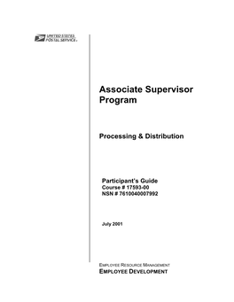 Associate Supervisor Program