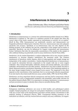 Interferences in Immunoassays