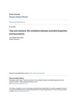 Toys and Cartoons: the Correlation Between Animated Properties and Toy Products