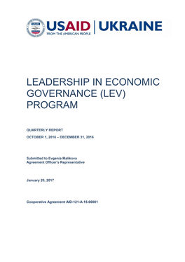 Leadership in Economic Governance (Lev) Program