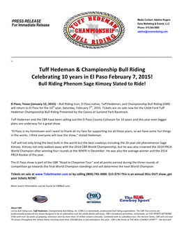 Tuff Hedeman & Championship Bull Riding