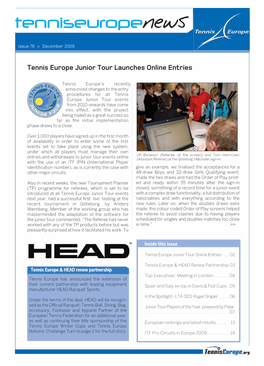 Newsletter 76 Tennis Europe.Qxd