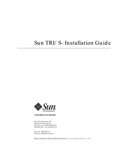 Sun TRI/S Installation Guide