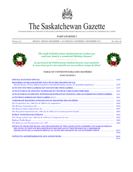 Gazette Part I, December 1, 2017