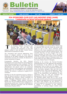 Bulletin Tuesday 1St June 2021 Vol. 1 No. 05