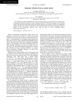 Quantum Reflection from an Atomic Mirror R3351