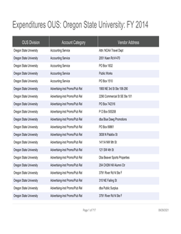 Oregon State University: FY 2014