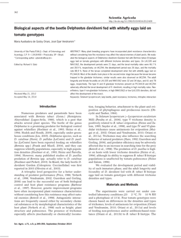 Biological Aspects of the Beetle Delphastus Davidsoni Fed with Whitefly Eggs Laid on Tomato Genotypes