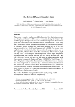 THE REFINED PROCESS STRUCTURE TREE 5 Linear Time