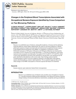 NIH Public Access Author Manuscript Genomics