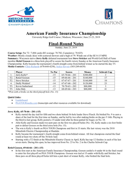 American Family Insurance Championship Final-Round Notes