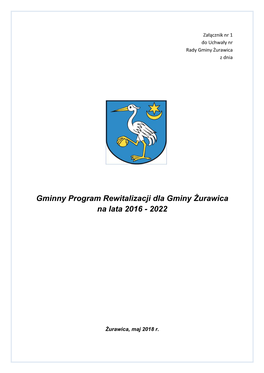 Gminny Program Rewitalizacji Dla Gminy Żurawica Na Lata 2016 - 2022