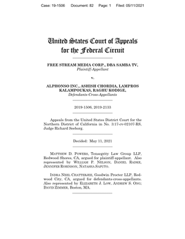 FREE STREAM MEDIA CORP. V. ALPHONSO INC