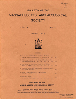 Bulletin of the Massachusetts Archaeological Society, Vol. 10, No