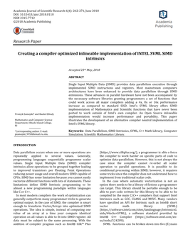 Research Paper Creating a Compiler Optimized Inlineable