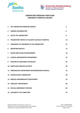 Laboratory Medicine User Guide University Hospital Galway