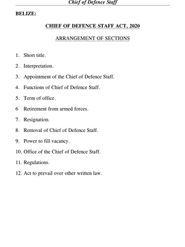 Act No. 3 of 2020 – Chief of Defence Staff