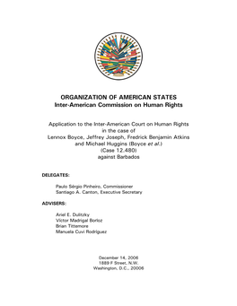 ORGANIZATION of AMERICAN STATES Inter-American Commission on Human Rights