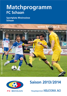 Matchprogramm FC Schaan Sportplatz Rheinwiese Schaan