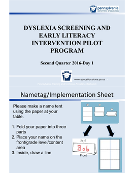 Dyslexia Pilot Program