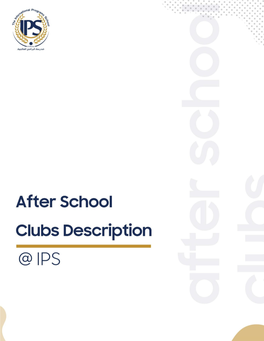Club Description and Objectives: in Our Sessions We Will Meet on Wednesdays to Develop the Following Objectives