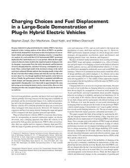 Charging Choices and Fuel Displacement in a Large-Scale Demonstration of Plug-In Hybrid Electric Vehicles