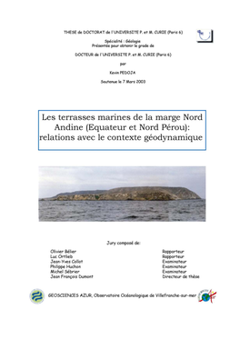 (Equateur Et Nord Pérou) : Relations Avec Le Contexte Géodynamique