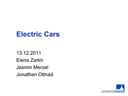 Concept of Electric Cars • Batteries, Engine and Brakes