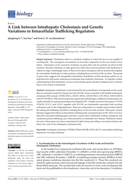 A Link Between Intrahepatic Cholestasis and Genetic Variations in Intracellular Trafﬁcking Regulators