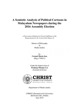 A Semiotic Analysis of Political Cartoons in Malayalam Newspapers During the 2016 Assembly Election