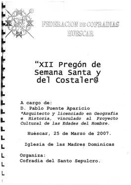 Xii Pregón Oficial De Semana Santa