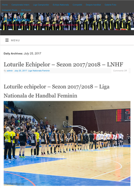 Loturile Echipelor – Sezon 2017/2018 – LNHF by Admin | July 25, 2017 |Liga Nationala Feminin Comments Off