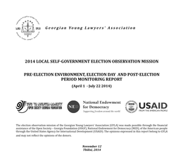 1 2014 Local Self-Government Election Observation