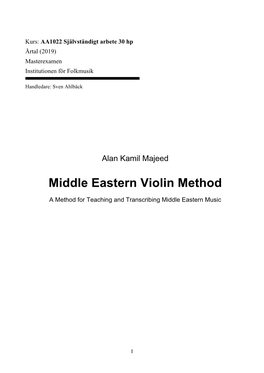 Middle Eastern Violin Method