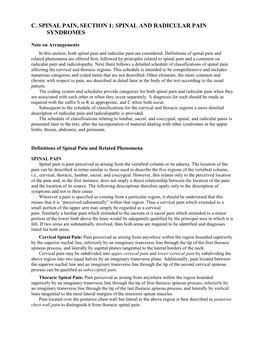 Spinal and Radicular Pain Syndromes