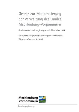 Gesetz Zur Modernisierung Der Verwaltung Des Landes Mecklenburg-Vorpommern