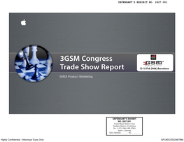 3GSM Congress Trade Show Report