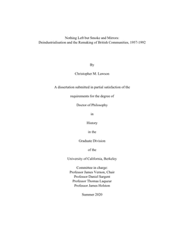 Deindustrialisation and the Remaking of British Communities, 1957-1992 by Christopher M