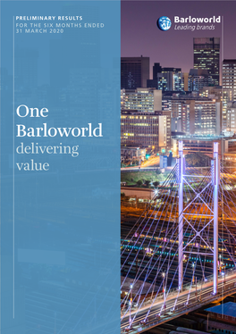 One Barloworld Delivering Value About Barloworld