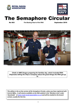 The Semaphore Circular No 663 the Beating Heart of the RNA September 2016