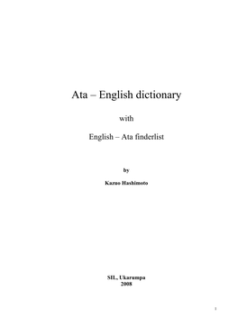 Ata – English Dictionary with English – Ata Finderlist