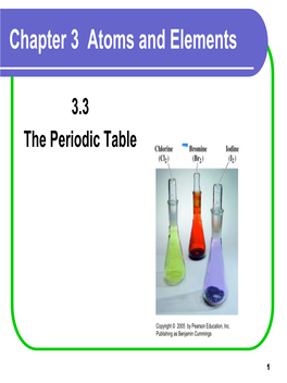 Chapter 3 Atoms and Elements