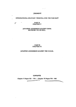 Judgment International Military Tribunal for the Far East, Part B