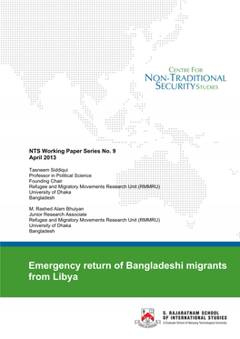 Emergency Return of Bangladeshi Migrants from Libya