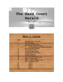 The Hard Court Herald Volume 22, Issue 4 April, 2007